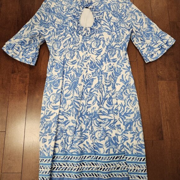 Lily Pulitzer women's cotton blue and white dress in size 4 - Picture 2 of 8